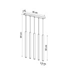 Sollux Lampa Wisząca PASTELO 5L złoty połysk SL.1198 Sollux Lampa Wisząca PASTELO 5L złoty połysk SL.1198