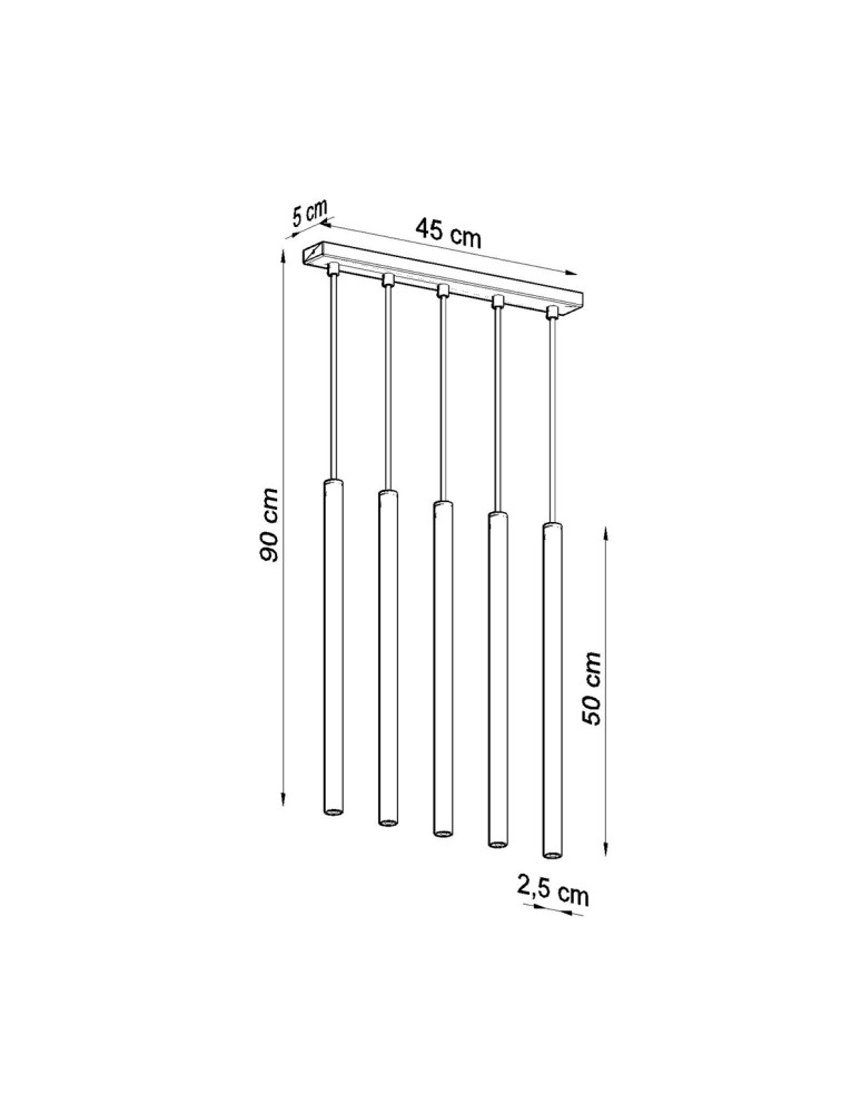 Sollux Lampa Wisząca PASTELO 5L złoty połysk SL.1198 Sollux Lampa Wisząca PASTELO 5L złoty połysk SL.1198