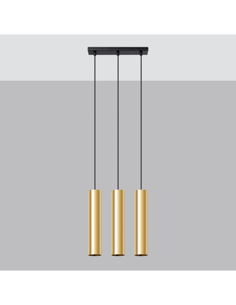 Sollux Lampa Wisząca LAGOS 3 złoty połysk SL.1201 Sollux Lampa Wisząca LAGOS 3 złoty połysk SL.1201