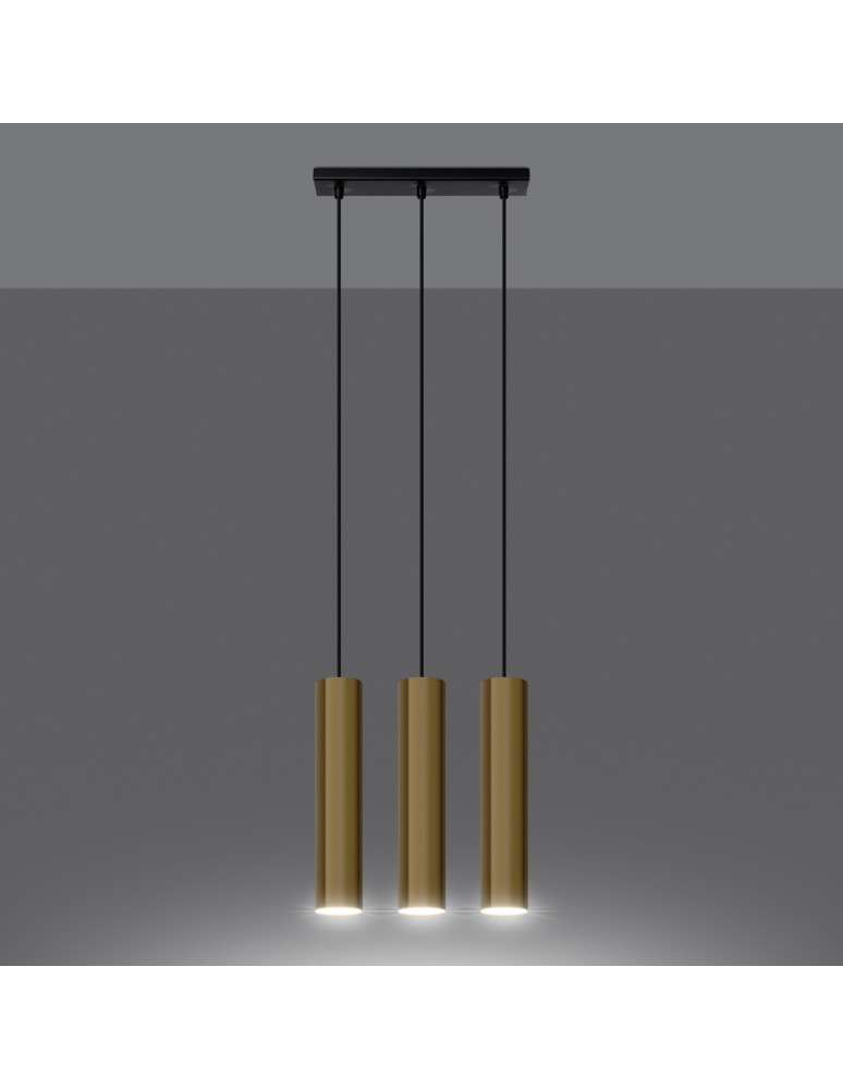 Sollux Lampa Wisząca LAGOS 3 złoty połysk SL.1201 Sollux Lampa Wisząca LAGOS 3 złoty połysk SL.1201
