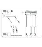 Sollux Lampa Wisząca LAGOS 3 złoty połysk SL.1201 Sollux Lampa Wisząca LAGOS 3 złoty połysk SL.1201