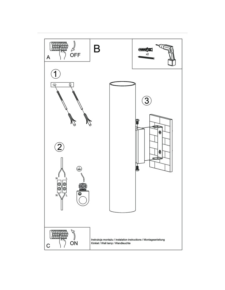 Kinkiety - Sollux Kinkiet LAGOS 2 złoty połysk SL.1202 - product kolory-swiatla.pl 6