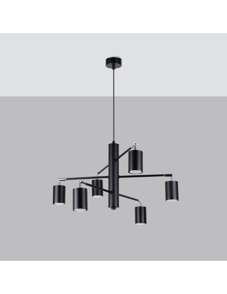 Sollux Żyrandol LEMMI 6 czarny SL.1207 Sollux Żyrandol LEMMI 6 czarny SL.1207