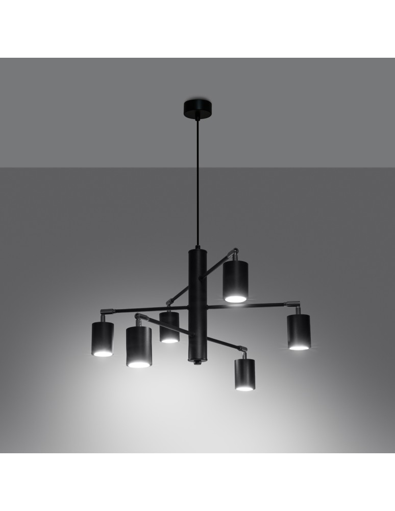 Sollux Żyrandol LEMMI 6 czarny SL.1207 Sollux Żyrandol LEMMI 6 czarny SL.1207