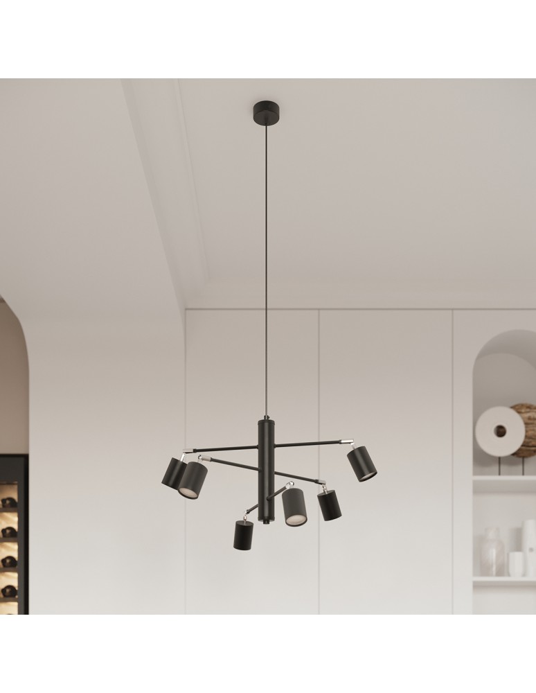 Sollux Żyrandol LEMMI 6 czarny SL.1207 Sollux Żyrandol LEMMI 6 czarny SL.1207