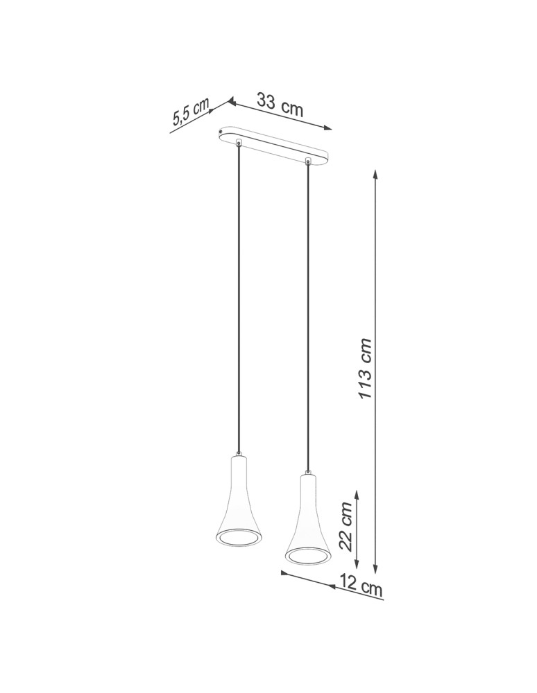 Sollux Lampa wisząca REA 2 beton SL.1224 Sollux Lampa wisząca REA 2 beton SL.1224