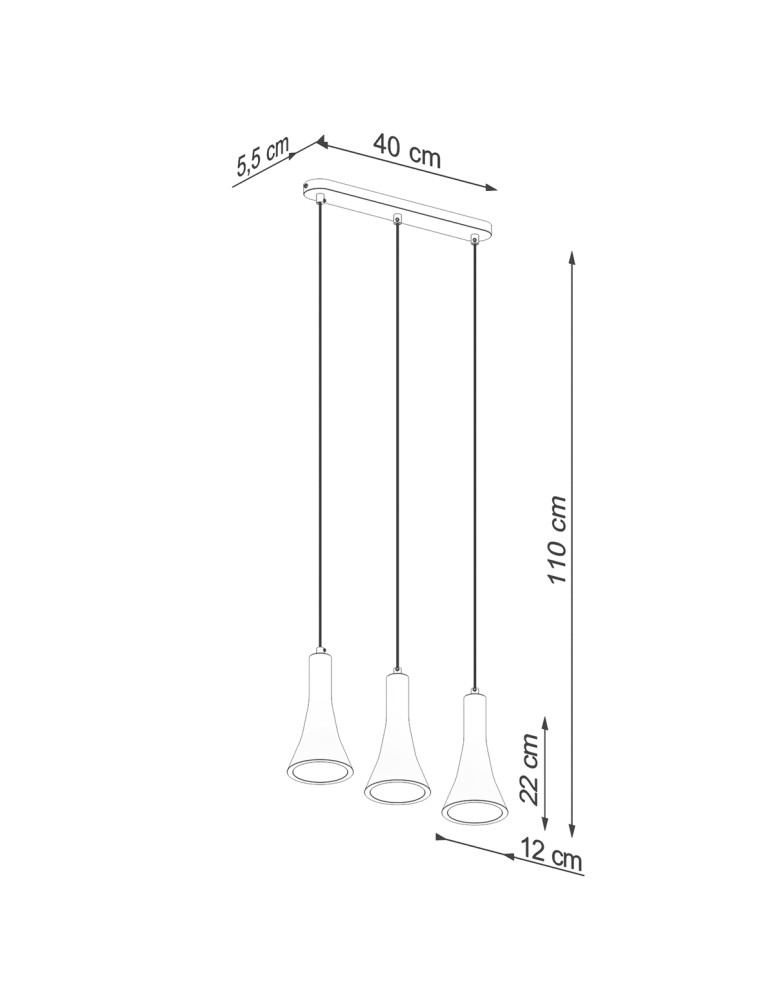 Sollux Lampa wisząca REA 3L beton SL.1225 Sollux Lampa wisząca REA 3L beton SL.1225