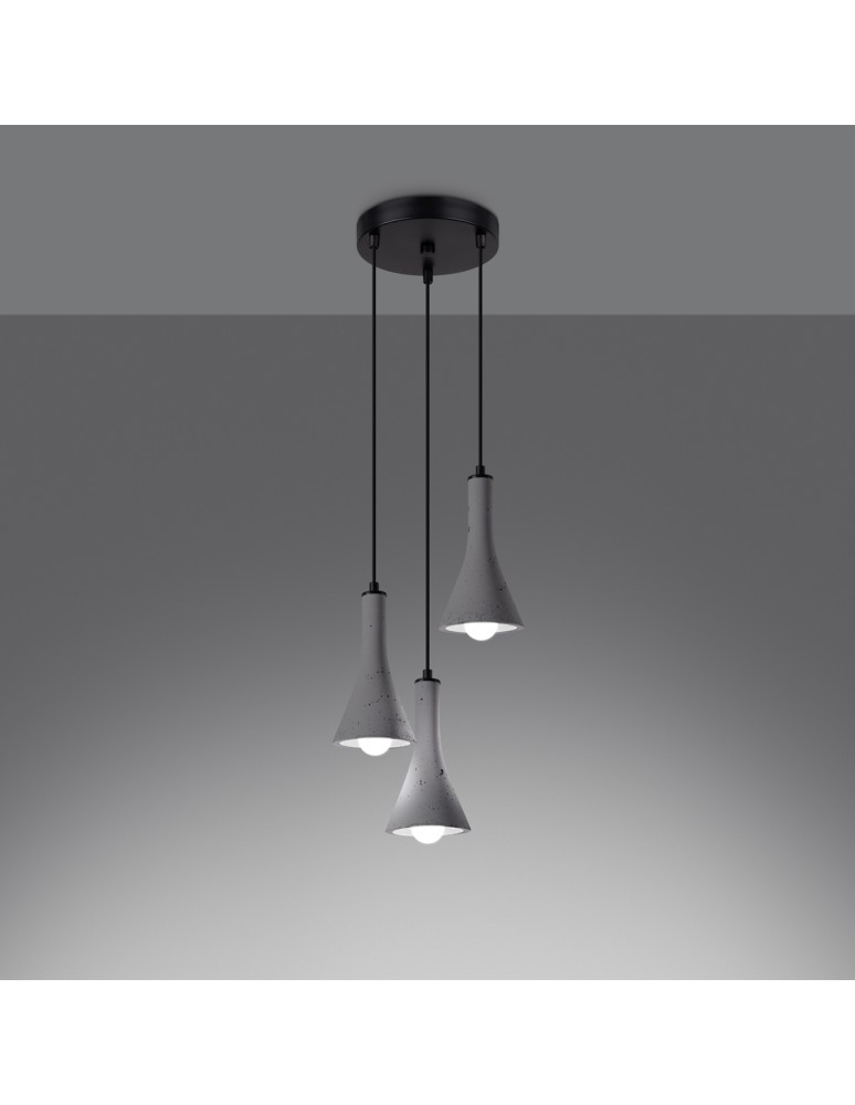 Sollux Lampa wisząca REA 3P beton SL.1226 Sollux Lampa wisząca REA 3P beton SL.1226