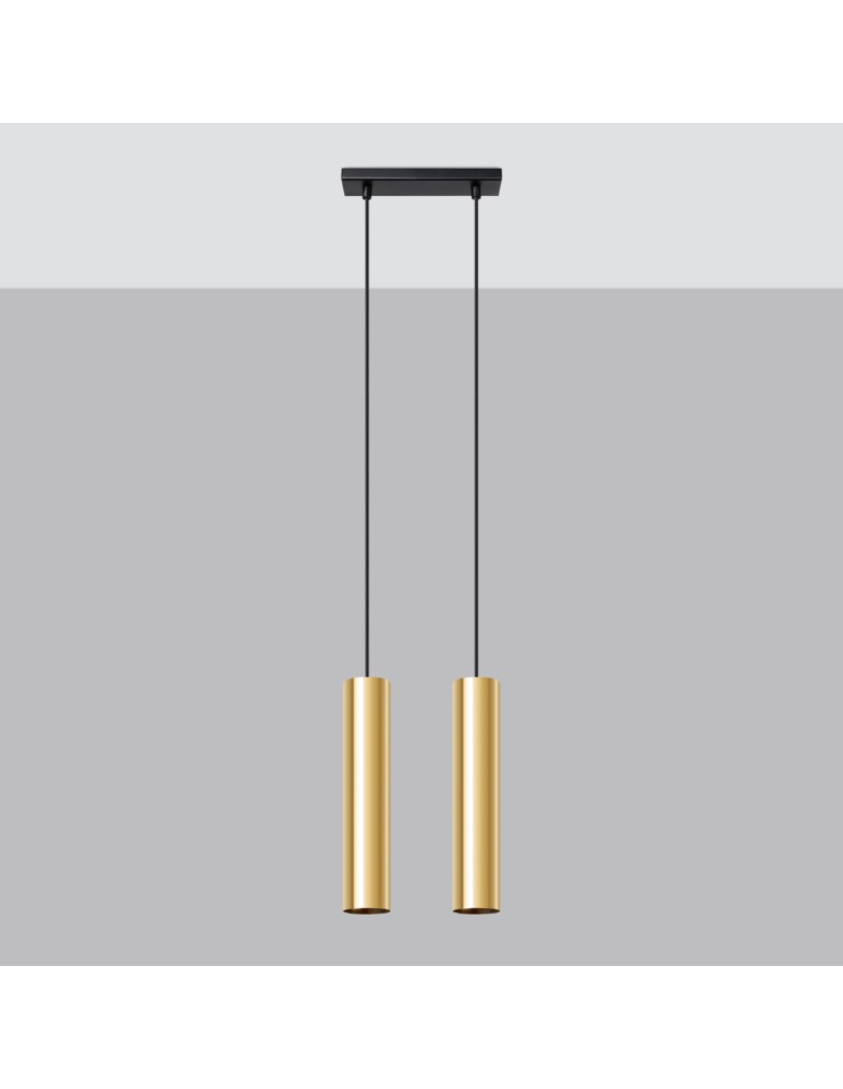 Sollux Lampa Wisząca LAGOS 2 złoty połysk SL.1241 Sollux Lampa Wisząca LAGOS 2 złoty połysk SL.1241