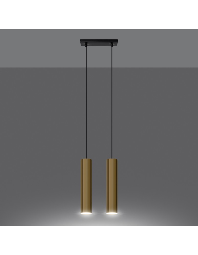 Sollux Lampa Wisząca LAGOS 2 złoty połysk SL.1241 Sollux Lampa Wisząca LAGOS 2 złoty połysk SL.1241