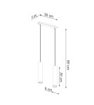 Sollux Lampa Wisząca LAGOS 2 złoty połysk SL.1241 Sollux Lampa Wisząca LAGOS 2 złoty połysk SL.1241