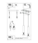 Sollux Lampa Wisząca LAGOS 2 złoty połysk SL.1241 Sollux Lampa Wisząca LAGOS 2 złoty połysk SL.1241