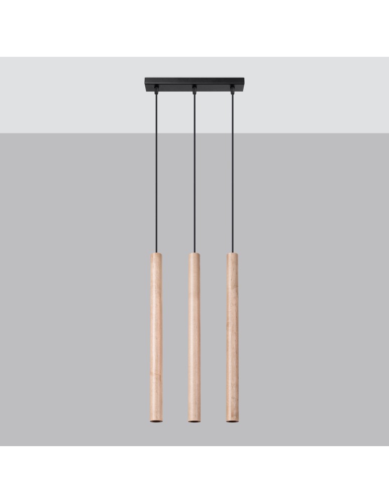 Sollux Lampa wisząca PASTELO 3L drewno SL.1267 Sollux Lampa wisząca PASTELO 3L drewno SL.1267