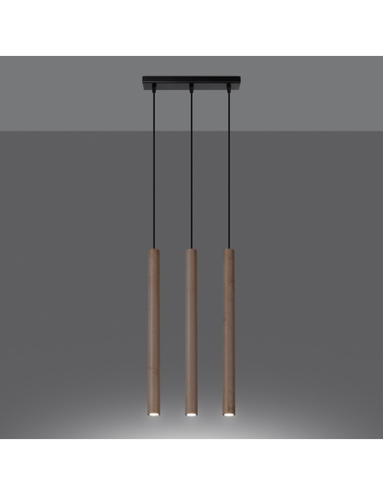 Sollux Lampa wisząca PASTELO 3L drewno SL.1267 Sollux Lampa wisząca PASTELO 3L drewno SL.1267