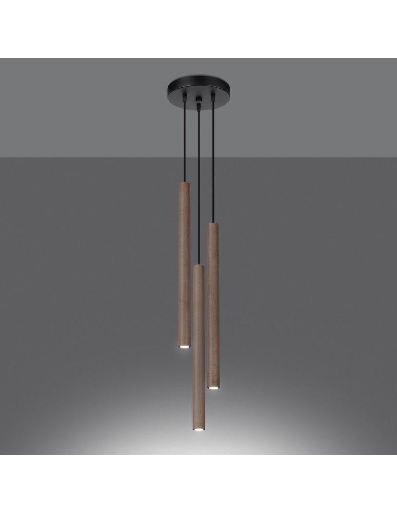 Sollux Lampa wisząca PASTELO 3P drewno SL.1268 Sollux Lampa wisząca PASTELO 3P drewno SL.1268