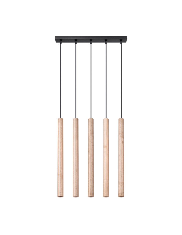 Sollux Lampa wisząca PASTELO 5L drewno SL.1269 Sollux Lampa wisząca PASTELO 5L drewno SL.1269