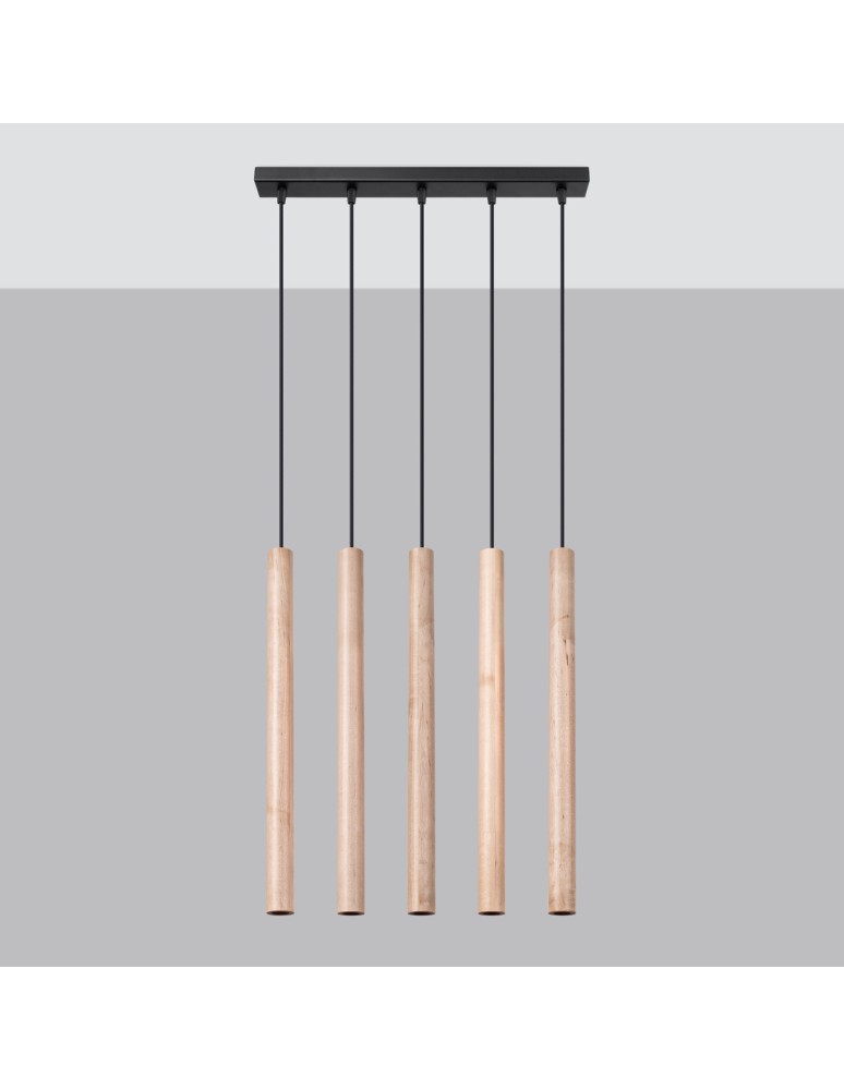Sollux Lampa wisząca PASTELO 5L drewno SL.1269 Sollux Lampa wisząca PASTELO 5L drewno SL.1269