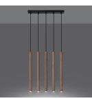 Sollux Lampa wisząca PASTELO 5L drewno SL.1269 Sollux Lampa wisząca PASTELO 5L drewno SL.1269