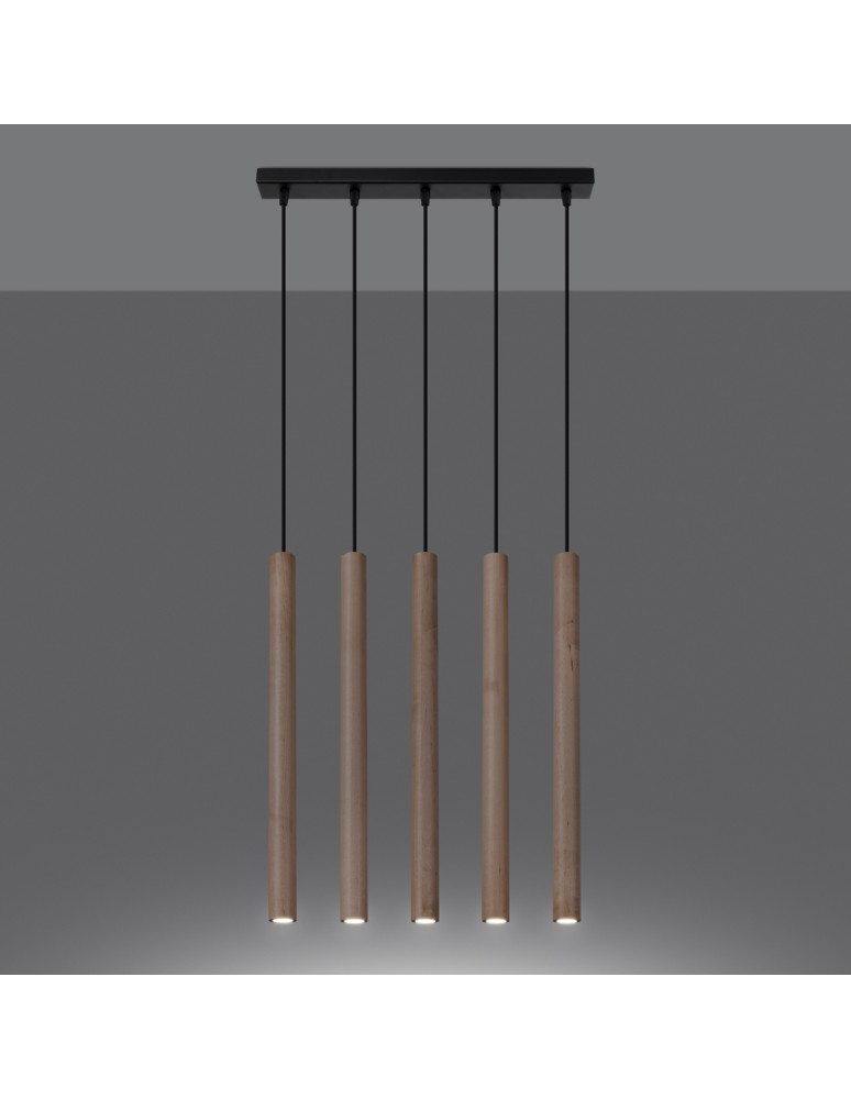 Sollux Lampa wisząca PASTELO 5L drewno SL.1269 Sollux Lampa wisząca PASTELO 5L drewno SL.1269