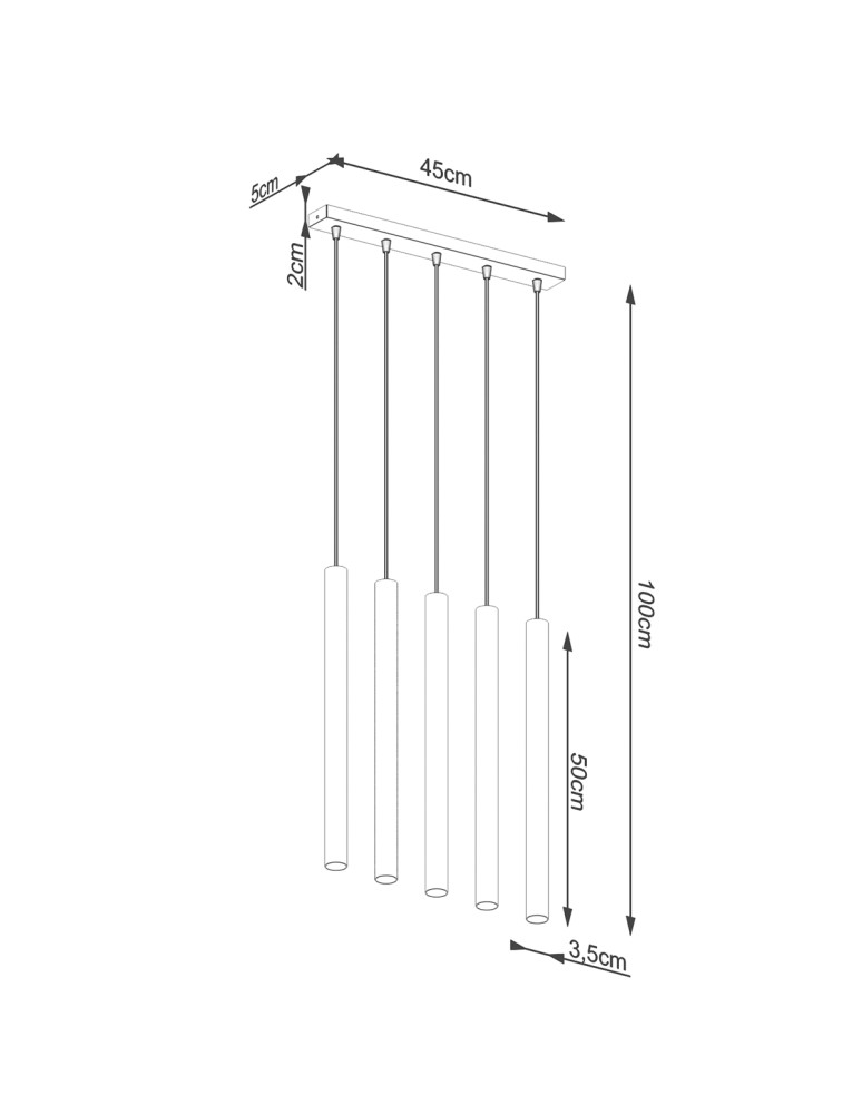 Sollux Lampa wisząca PASTELO 5L drewno SL.1269 Sollux Lampa wisząca PASTELO 5L drewno SL.1269
