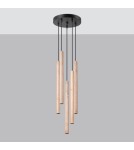 Lampy wiszące - Sollux Lampa wisząca PASTELO 5P drewno SL.1270 - product 2