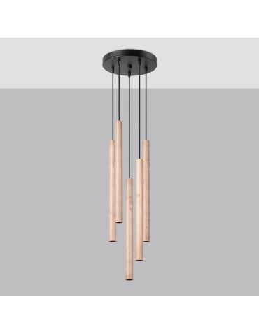 Sollux Lampa wisząca PASTELO 5P drewno SL.1270 - produkt 2