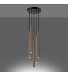 Lampy wiszące - Sollux Lampa wisząca PASTELO 5P drewno SL.1270 - product 3