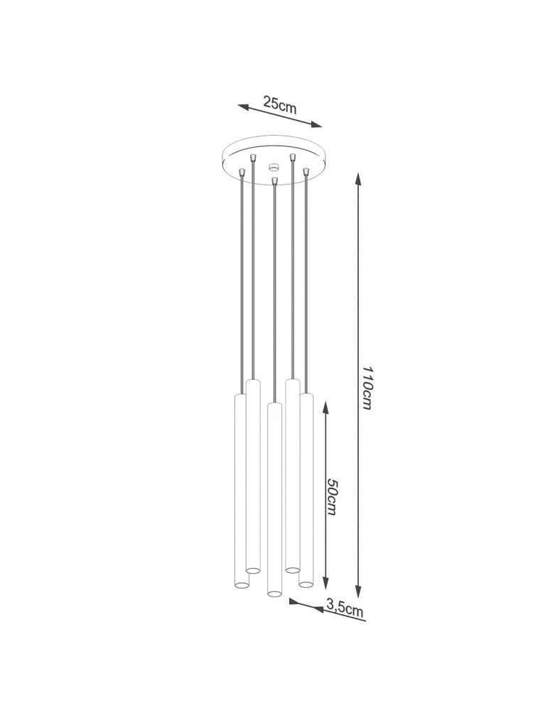Sollux Lampa wisząca PASTELO 5P drewno SL.1270