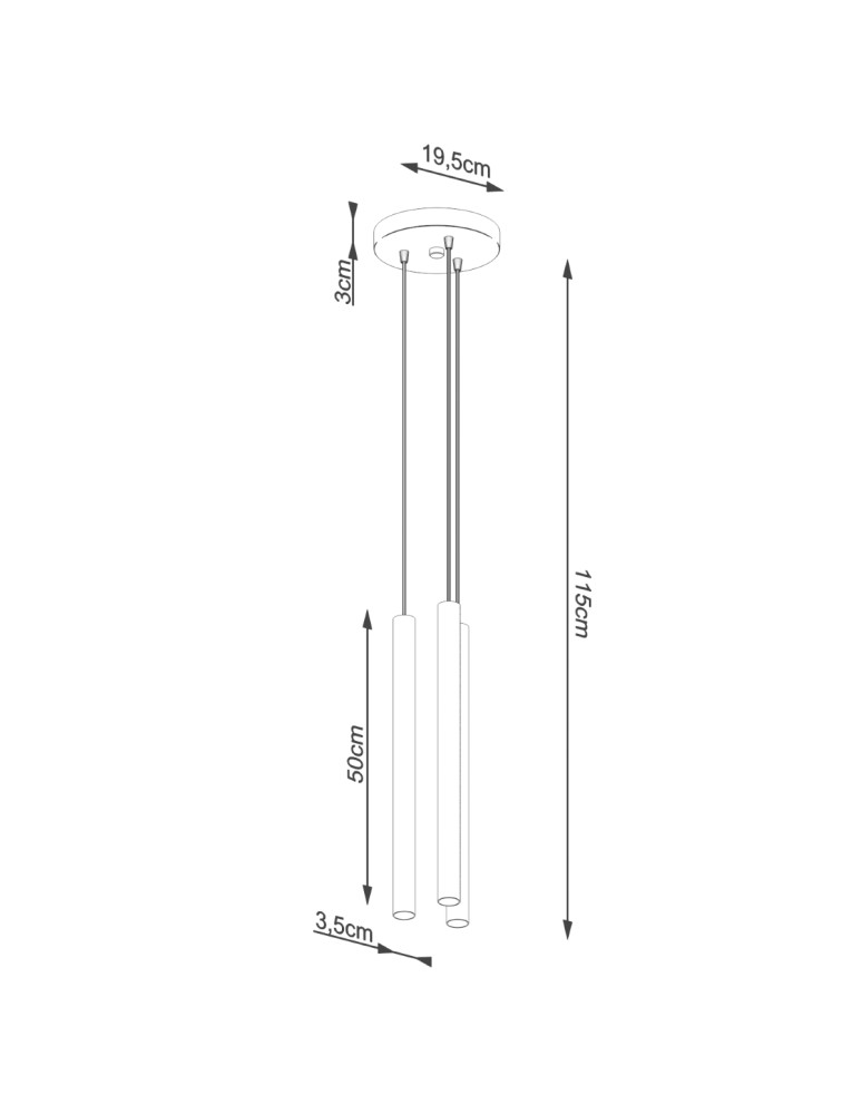 Sollux Lampa wisząca PASTELO 3P beton SL.1273 Sollux Lampa wisząca PASTELO 3P beton SL.1273