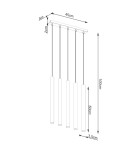 Sollux Lampa wisząca PASTELO 5L beton SL.1274 Sollux Lampa wisząca PASTELO 5L beton SL.1274