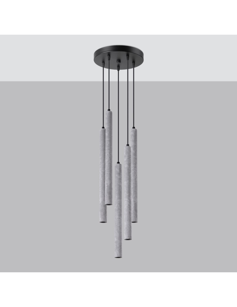 Sollux Lampa wisząca PASTELO 5P beton SL.1275 Sollux Lampa wisząca PASTELO 5P beton SL.1275