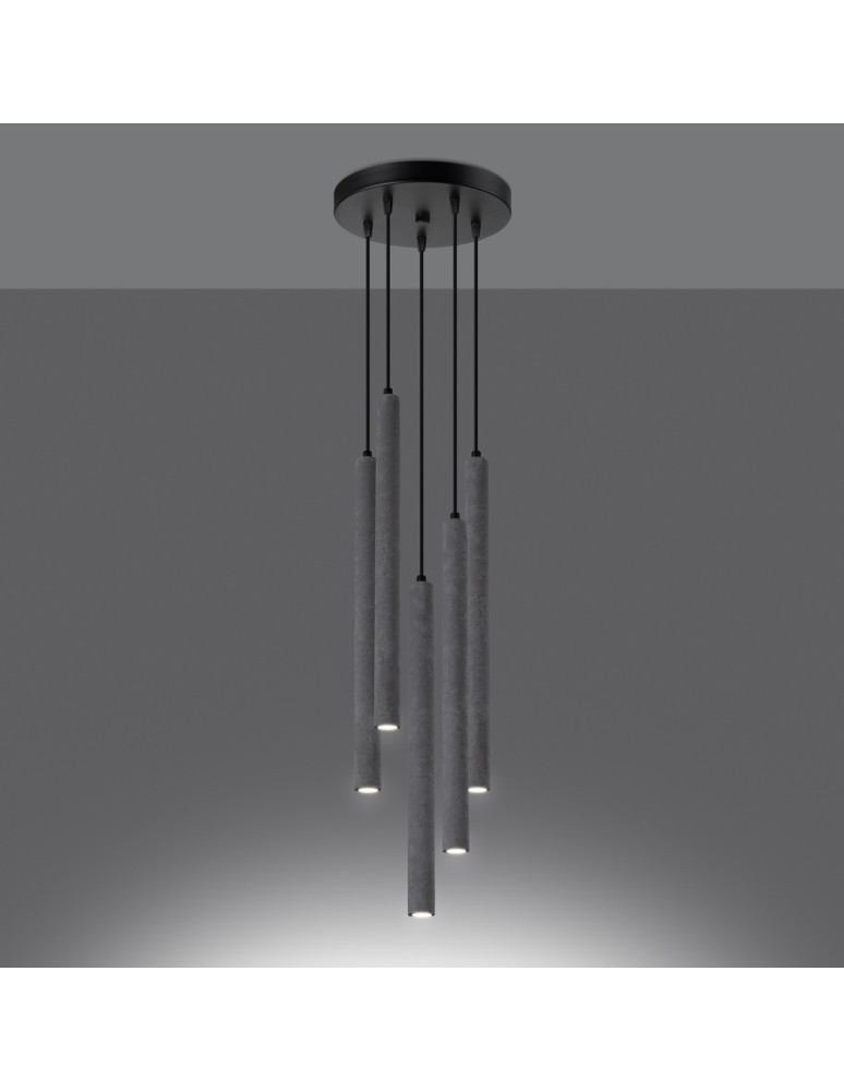 Sollux Lampa wisząca PASTELO 5P beton SL.1275 Sollux Lampa wisząca PASTELO 5P beton SL.1275