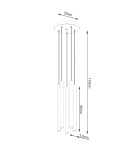 Sollux Lampa wisząca PASTELO 5P beton SL.1275 Sollux Lampa wisząca PASTELO 5P beton SL.1275