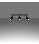 Lampy sufitowe regulowane - spoty - Sollux Plafon VERDO 3L czarny SL.1293 - product 3