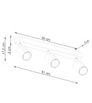 Lampy sufitowe regulowane - spoty - Sollux Plafon VERDO 3L czarny SL.1293 - product 5