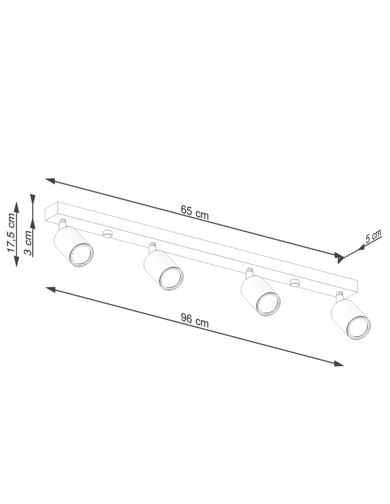 Sollux Plafon VERDO 4 czarny SL.1294