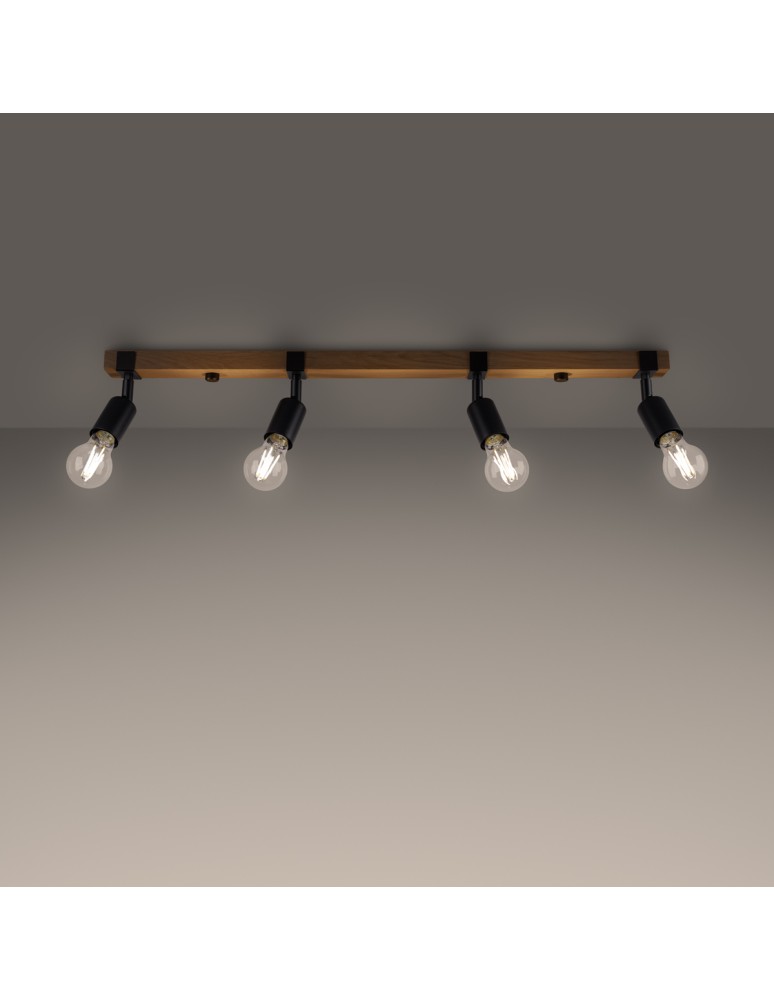Sollux Plafon ZUCA 4 czarny SL.1298 Sollux Plafon ZUCA 4 czarny SL.1298