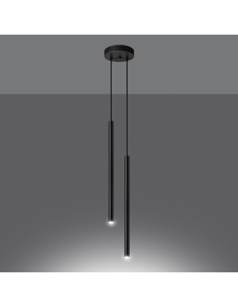 Sollux Lampa wisząca PASTELO 2 czarna SL.1304 Sollux Lampa wisząca PASTELO 2 czarna SL.1304