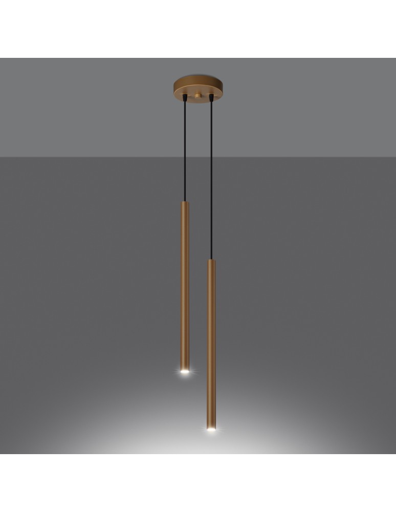 Sollux Lampa wisząca PASTELO 2 złota SL.1305 Sollux Lampa wisząca PASTELO 2 złota SL.1305
