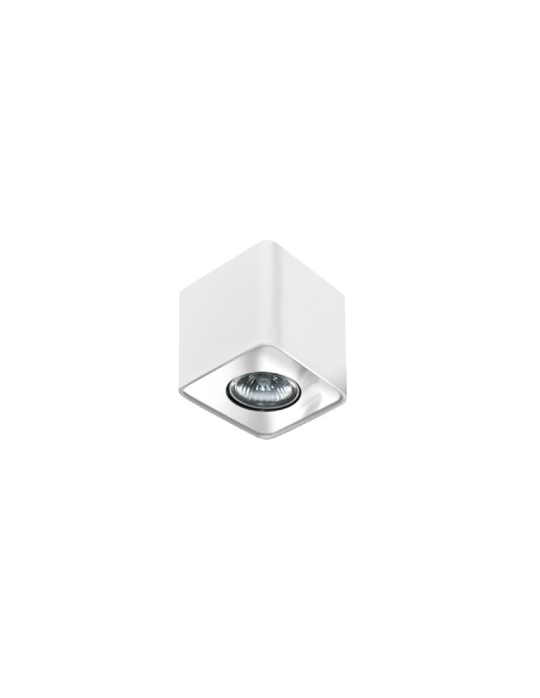 Oprawy sufitowe na wymienne źródło światła - Azzardo NINO 1 WHITE / CHROME
 1xGU10 Natynkowa Biały/Chrom AZ0735 - produkt kolory-swiatla.pl 1