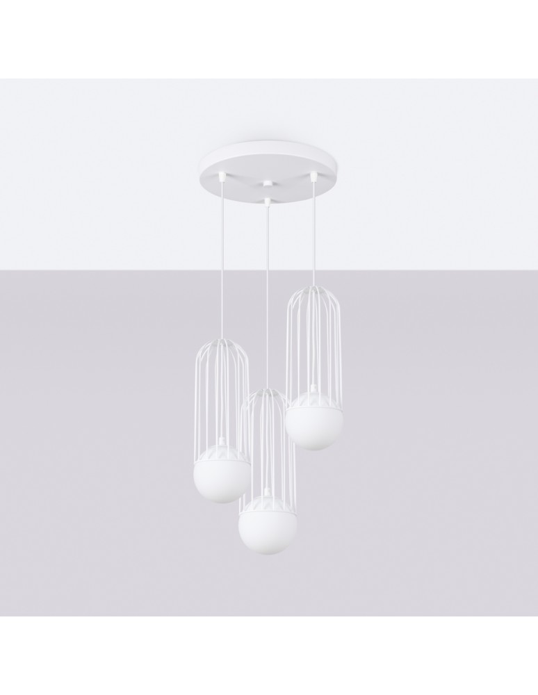 Sollux Lampa wisząca BRINA 3P biała SL.1335 Sollux Lampa wisząca BRINA 3P biała SL.1335