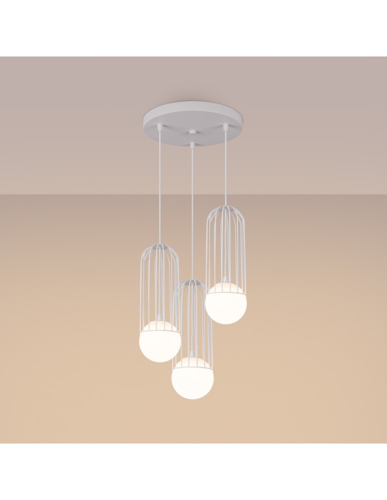 Sollux Lampa wisząca BRINA 3P biała SL.1335 Sollux Lampa wisząca BRINA 3P biała SL.1335