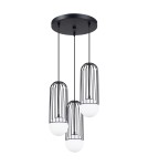 Lampy wiszące - Sollux Lampa wisząca BRINA 3P czarna SL.1336 - product 1