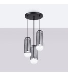 Lampy wiszące - Sollux Lampa wisząca BRINA 3P czarna SL.1336 - product 2