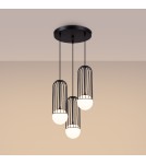 Lampy wiszące - Sollux Lampa wisząca BRINA 3P czarna SL.1336 - product 3