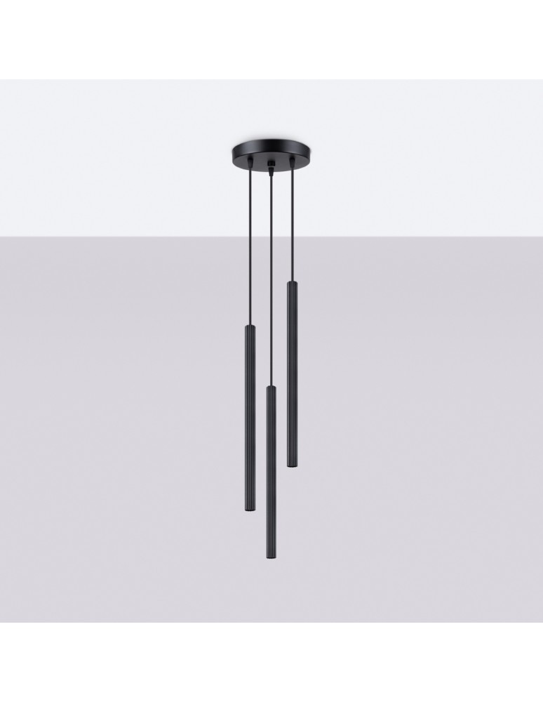 Sollux Lampa wisząca ARCHE 3P czarna SL.1341 Sollux Lampa wisząca ARCHE 3P czarna SL.1341
