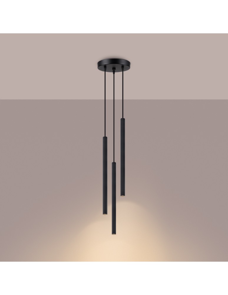 Sollux Lampa wisząca ARCHE 3P czarna SL.1341 Sollux Lampa wisząca ARCHE 3P czarna SL.1341