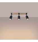 Lampy sufitowe regulowane - spoty - Sollux Plafon FAGER 3 czarny SL.1345 - product 3