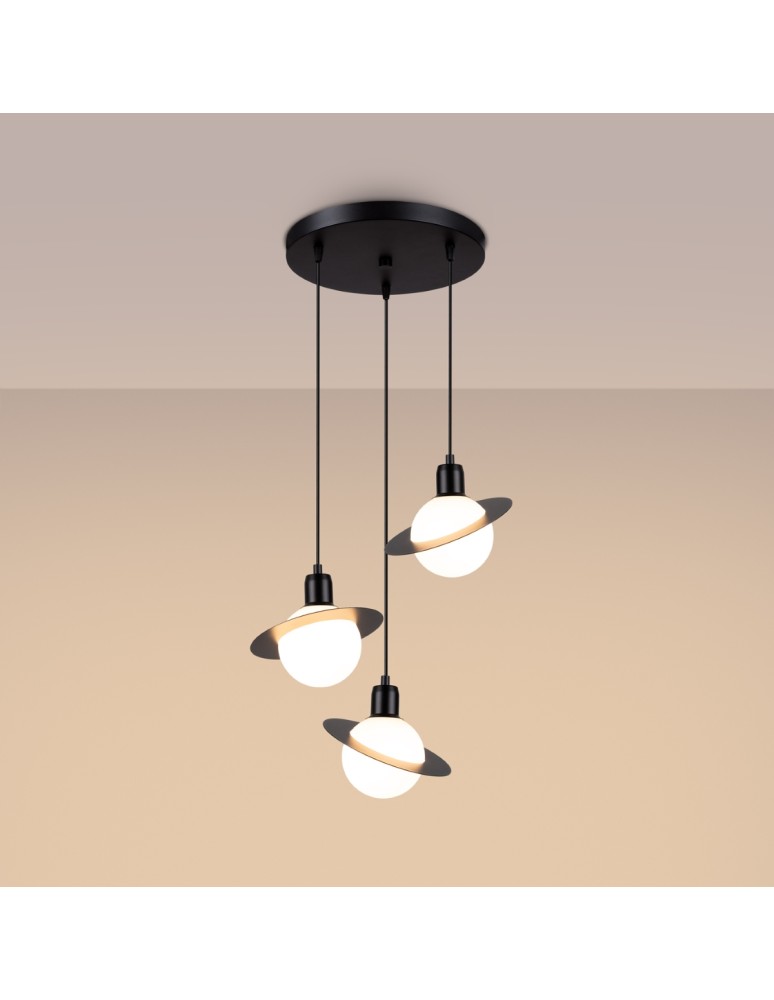 Sollux Lampa wisząca HYPERION 3P czarny SL.1359 Sollux Lampa wisząca HYPERION 3P czarny SL.1359