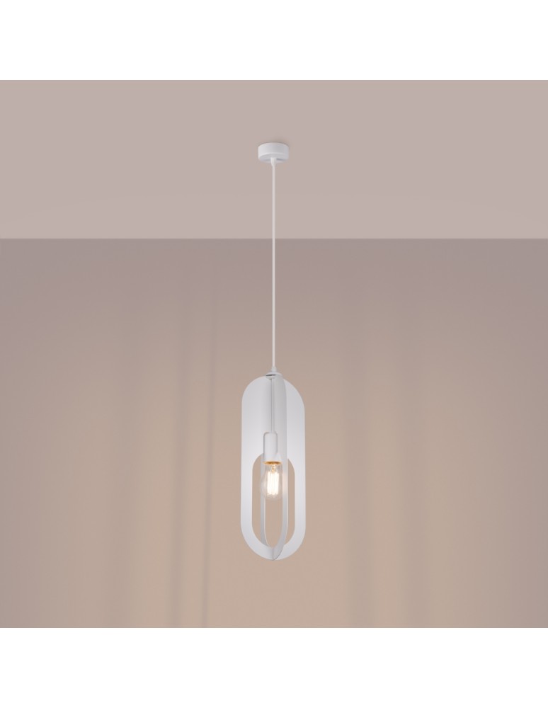 Lampy wiszące - Sollux Lampa wisząca NICUS 1 biała SL.1360 - product kolory-swiatla.pl 3